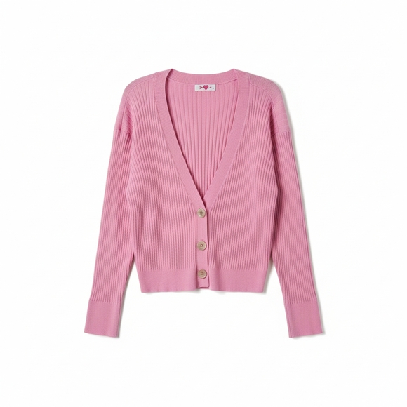 Fine Gauge Knit Sweater Cardigan w Mother of Pearl Buttons Size Large EUC - Picture 2 of 8